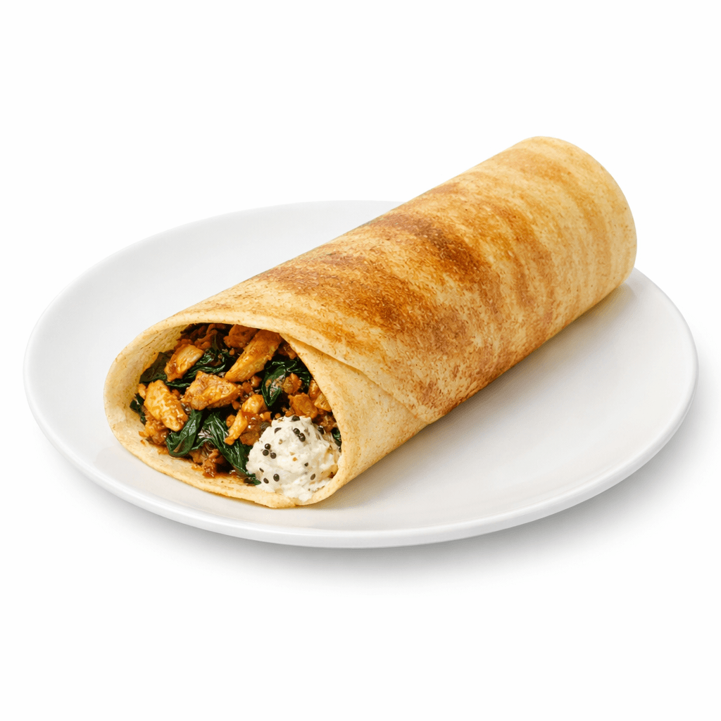 Chicken Spinach Dosa